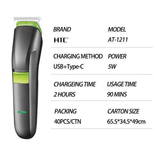 Tondeuse sans fil rechargeable – HTC AT-1211