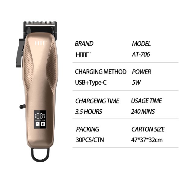 Tondeuse sans fil rechargeable – HTC AT-706