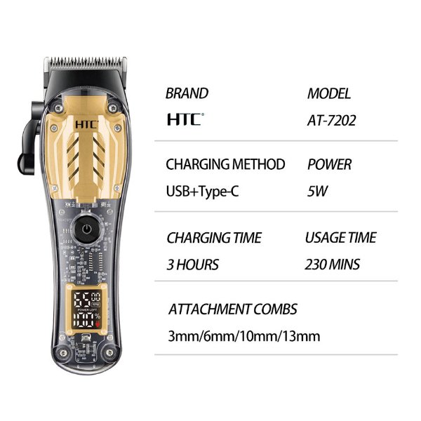Tondeuse sans fil rechargeable – HTC CT-7202