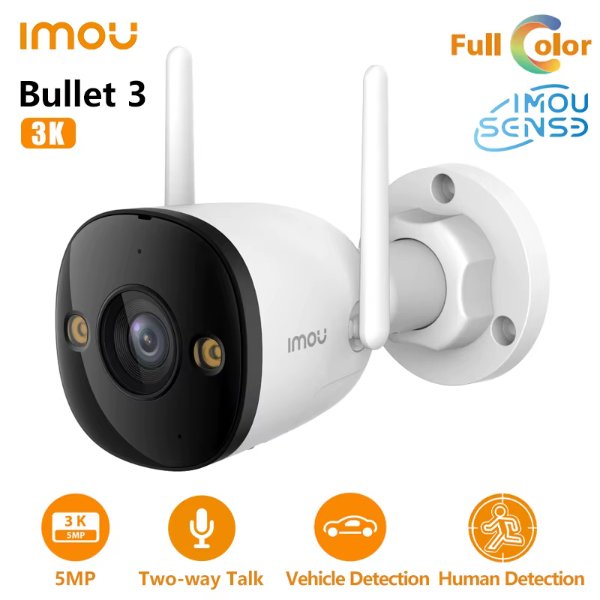 Imou – Caméra IP Wifi extérieur 3MP | Image 3MP 2K | Prise en charge du Wi-Fi 6 | Vision – Imou Bullet 3 2K (3MP)