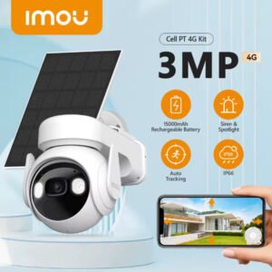 Imou – Caméra IP 4G extérieur 3MP | Image 3K QHD et vision nocturne intelligente et – Imou Cell PT 4G 2K (3MP)