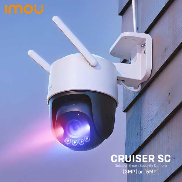 Imou – Caméra IP Wi-Fi extérieur 3MP | Image UHD 2K | Feux d’Avertissement Bleus et – Imou Cruiser SC 3K (5MP)