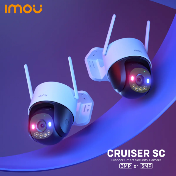 Imou – Caméra IP Wi-Fi extérieur 3MP | Image UHD 2K | Feux d’Avertissement Bleus et – Imou Cruiser SC 3K (5MP)