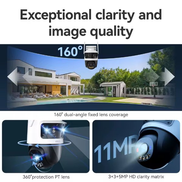 Imou – Caméra IP Wi-Fi extérieur à triple objectif 3+3+5MP | Sentinelle Tri-View, des – Imou Cruiser Triple (11MP)