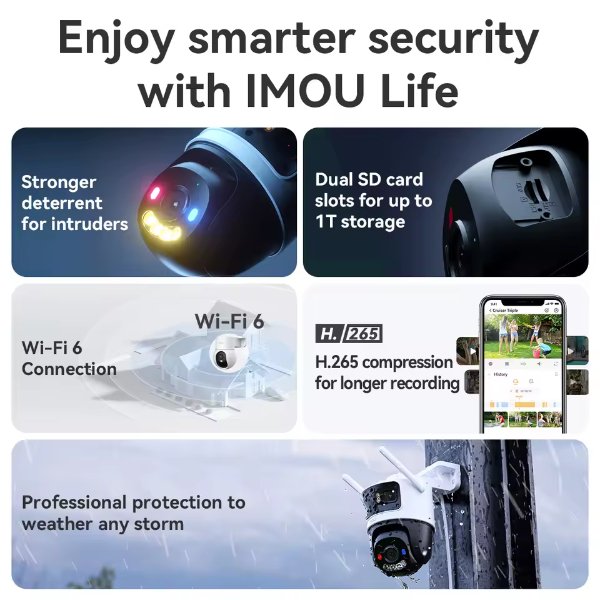 Imou – Caméra IP Wi-Fi extérieur à triple objectif 3+3+5MP | Sentinelle Tri-View, des – Imou Cruiser Triple (11MP)
