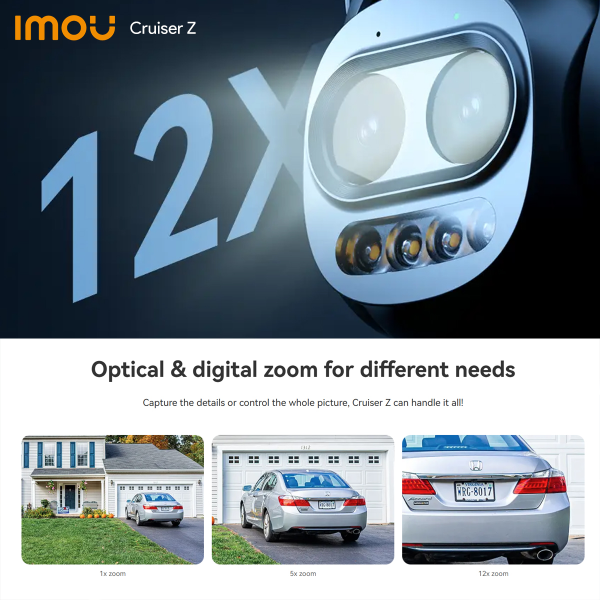 Imou – Caméra IP Wi-Fi extérieur 5MP | Image UHD 3K | Zoom Hybride 12× | Vision Nocturne – Imou Cruiser Z 3K (5MP)