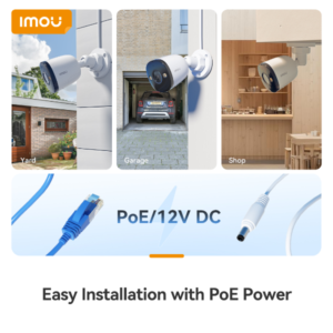Imou – Caméra IP PoE extérieur 5MP | PoE/12VDC | Détection humaine/véhicule | Vision – Imou PS3D (5MP)