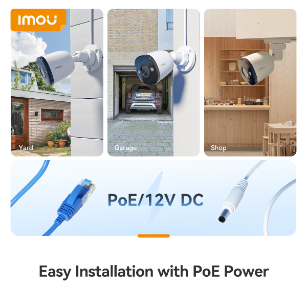 Imou – Caméra IP PoE extérieur 5MP | PoE/12VDC | Détection humaine/véhicule | Vision – Imou PS3D (5MP)