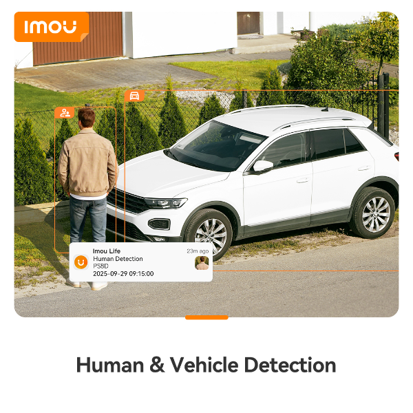 Imou – Caméra IP PoE extérieur 5MP | PoE/12VDC | Détection humaine/véhicule | Vision – Imou PS3D (5MP)