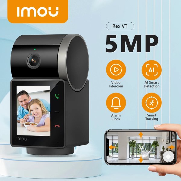 Imou – Caméra IP Wi-Fi intérieur 5MP | Appel vidéo par simple contact | Image 3K QHD | – Imou Rex VT 3K (5MP)