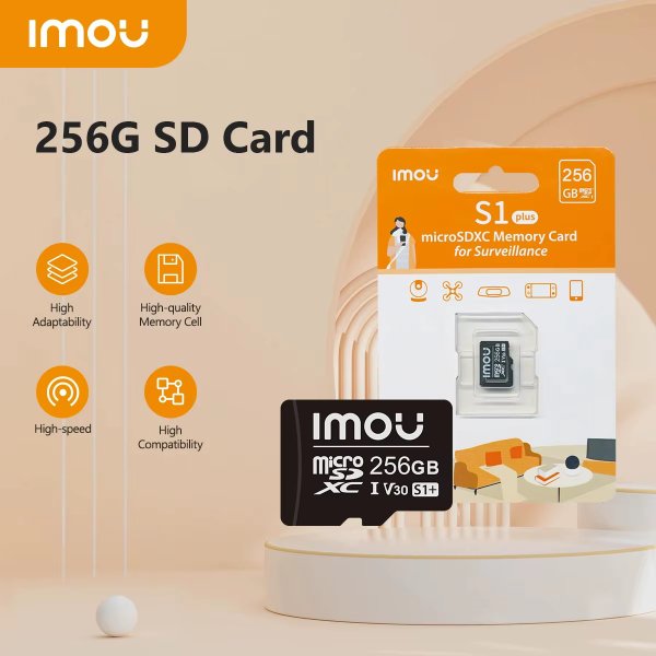 Imou – Carte Mémoire Micro SD 256Gb, pour des enregistrements vidéo en Full HD, la vidéo – Imou ST2-256-S1
