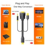 Câble VGA Vers HDMI (version standard, avec audio) – JiNGHUA JH-Z140G (2M)