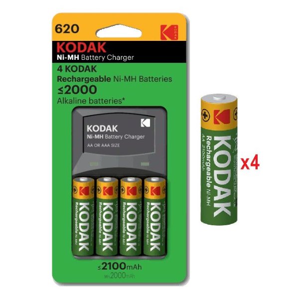 Chargeur rechargeables + 4 Pies AA 2100Mah – Kodak K620