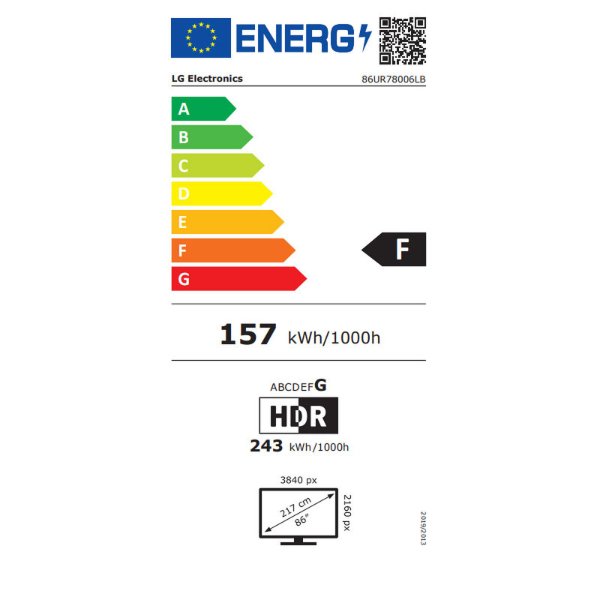 Téléviseur LG Smart TV 4K 86" 86UR78066LB