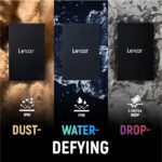 Disque Dur SSD Externe 1Tb Portable jusqu’à 2000 Mo/s USB 3.2 Gen 2×2, résistant à l’eau – Lexar ARMOR 700 1TB