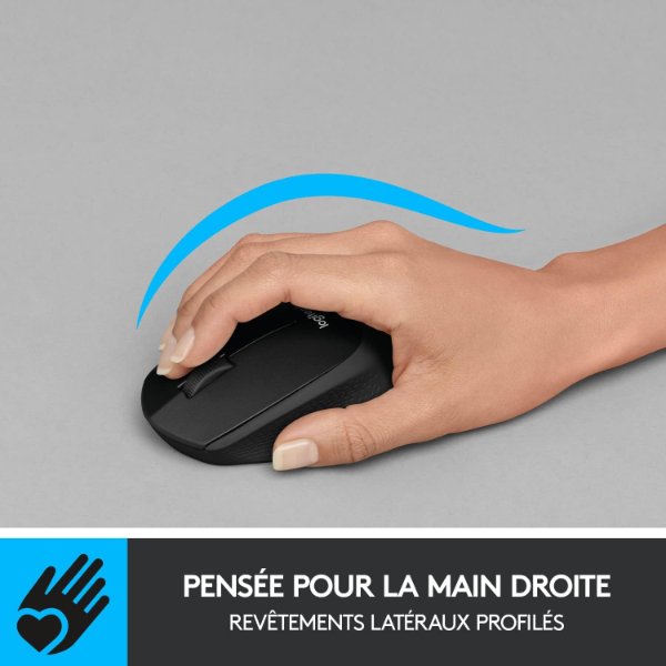 Souris sans fil – droitier – capteur optique 1000 dpi – 3 boutons – Logitech B330 Silent Plus (Original)