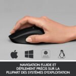 Souris sans fil – droitier – capteur optique 1000 dpi – 3 boutons – Logitech B330 Silent Plus (Original)