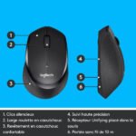 Souris sans fil – droitier – capteur optique 1000 dpi – 3 boutons – Logitech B330 Silent Plus (Original)