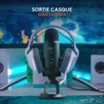 Micro à 3 capsules électrostatiques – directivité multiple – USB – sortie casque – pour – Logitech Blue Yeti USB