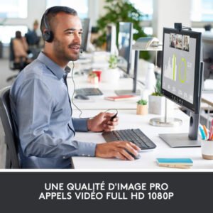 Webcam Full HD 1080p avec deux microphones intégrés – Logitech HD Pro Webcam C920