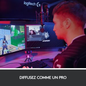 Webcam Full HD 1080p avec deux microphones omnidirectionnels et trépied – Logitech C922 Pro