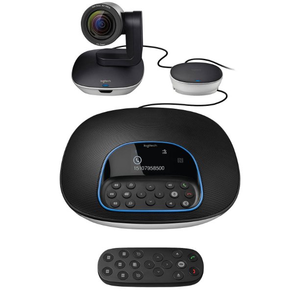 Caméra de visioconférence – Full HD 1080p – angle de vue 90° – zoom 10x – 4 microphones – Logitech GROUP CC3500E