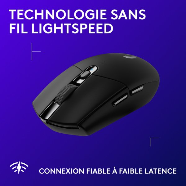 Souris sans fil pour gamer – droitier – capteur optique 12000 dpi – 6 boutons – Logitech G G304 LIGHTSPEED Wireless Gaming Mouse (Original)