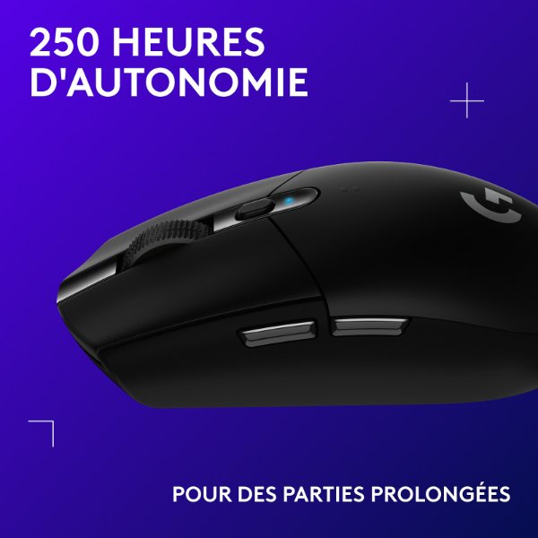 Souris sans fil pour gamer – droitier – capteur optique 12000 dpi – 6 boutons – Logitech G G304 LIGHTSPEED Wireless Gaming Mouse (Original)