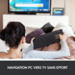 Clavier sans fil – pavé tactile – compatible Android – AZERTY, Français – Logitech K400 Plus (Original)