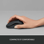 Souris sans fil – ambidextre – capteur optique 1000 dpi – 3 boutons – Logitech M220 Silent (Original)