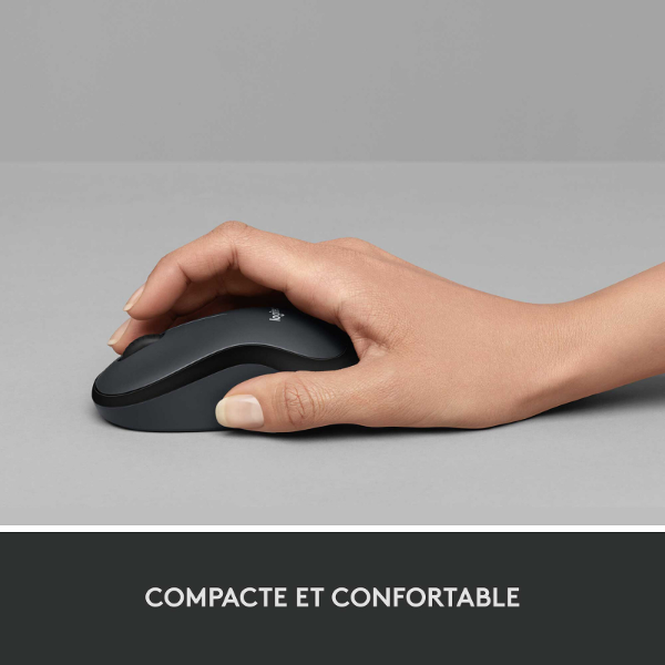 Souris sans fil – ambidextre – capteur optique 1000 dpi – 3 boutons – Logitech M220 Silent (Original)