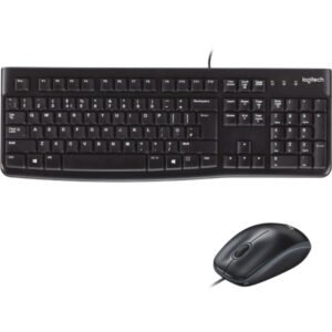 Ensemble clavier + souris filaire – résistant aux éclaboussures – QWERTY, Anglais – Logitech MK120 (Original)