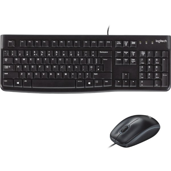 Ensemble clavier + souris filaire – résistant aux éclaboussures – QWERTY, Anglais – Logitech MK120 (Original)