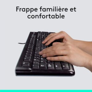 Ensemble clavier + souris filaire – résistant aux éclaboussures – QWERTY, Anglais – Logitech MK120 (Original)