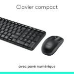 Ensemble clavier + souris sans fil connectivité avec Dongle USB – QWERTY, Anglais – Logitech MK220 (Original)