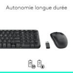 Ensemble clavier + souris sans fil connectivité avec Dongle USB – QWERTY, Anglais – Logitech MK220 (Original)