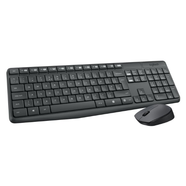 Ensemble clavier + souris sans fil connectivité avec Dongle USB – QWERTY, Anglais – Logitech MK235 (Original)