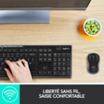 Ensemble clavier + souris sans fil connectivité avec Dongle USB – QWERTY, Anglais – Logitech MK270 (Original)