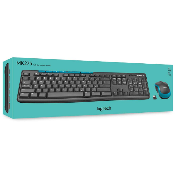 Ensemble clavier + souris sans fil connectivité avec Dongle USB – QWERTY, Anglais – Logitech MK275 (Original)