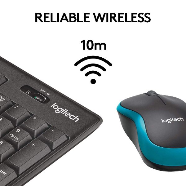 Ensemble clavier + souris sans fil connectivité avec Dongle USB – QWERTY, Anglais – Logitech MK275 (Original)