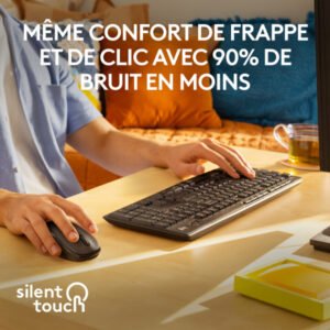 Ensemble clavier + souris sans fil connectivité avec Dongle USB – QWERTY, Anglais – Logitech MK295 (Original)