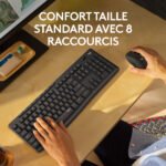 Ensemble clavier + souris sans fil connectivité avec Dongle USB – QWERTY, Anglais – Logitech MK295 (Original)