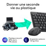 Ensemble clavier + souris sans fil connectivité avec Dongle USB – QWERTY, Anglais – Logitech MK295 (Original)