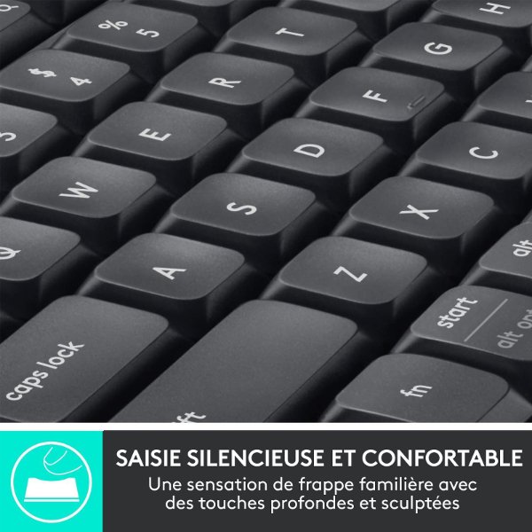 Ensemble clavier + souris sans fil connectivité avec Dongle USB – QWERTY, Anglais – Logitech MK850 Performance (Original)