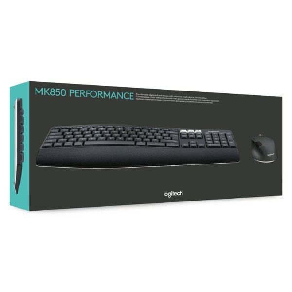Ensemble clavier + souris sans fil connectivité avec Dongle USB – QWERTY, Anglais – Logitech MK850 Performance (Original)