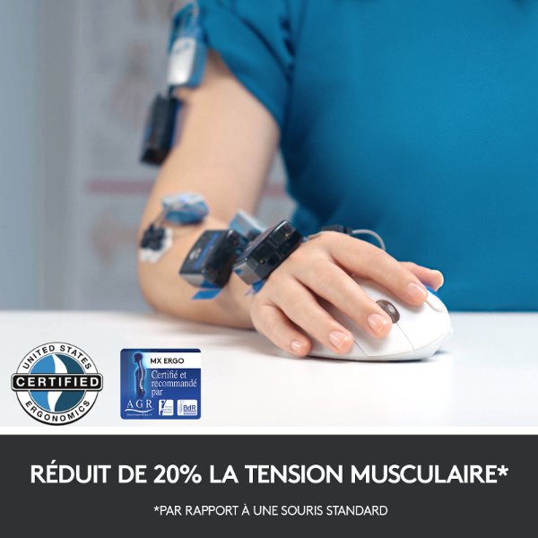 Souris sans fil / Trackball sans fil – droitier – capteur optique 440 dpi – 8 boutons – Logitech MX Ergo (Original)