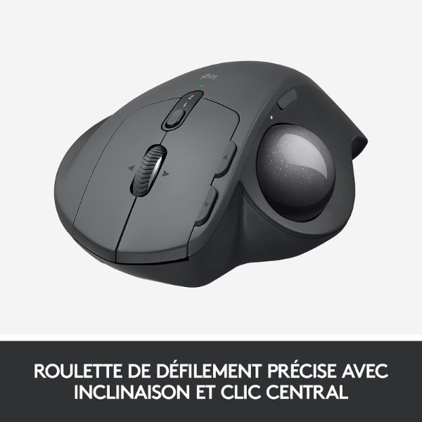 Souris sans fil / Trackball sans fil – droitier – capteur optique 440 dpi – 8 boutons – Logitech MX Ergo (Original)