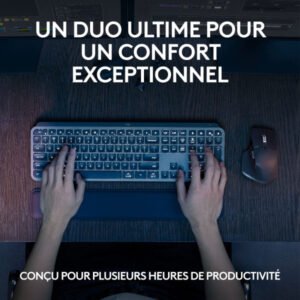 Ensemble sans fil souris + clavier – capteur optique 8000 dpi – 7 boutons – technologie – Logitech MX Keys S Combo (Original)
