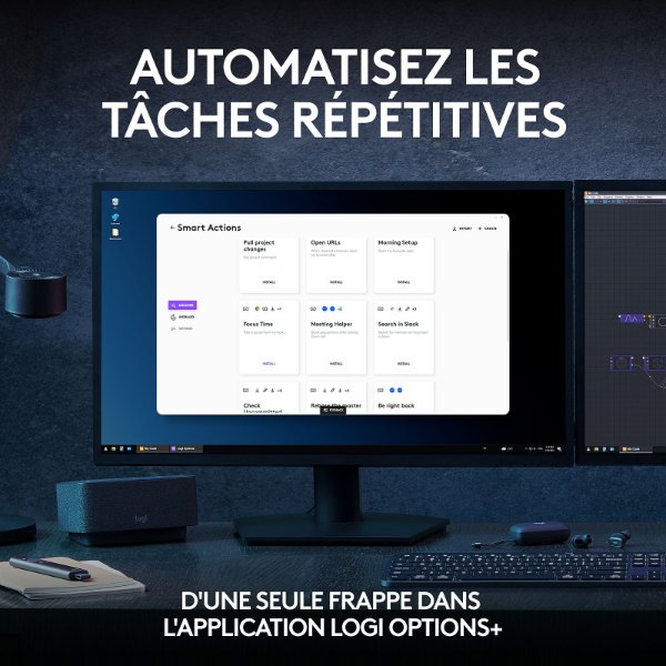 Ensemble sans fil souris + clavier – capteur optique 8000 dpi – 7 boutons – technologie – Logitech MX Keys S Combo (Original)