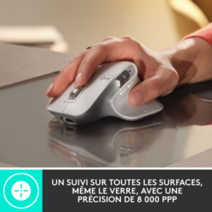 Souris sans fil – droitier – capteur optique 8000 dpi – 7 boutons – molette exclusive – Logitech MX Master 3S (Original)